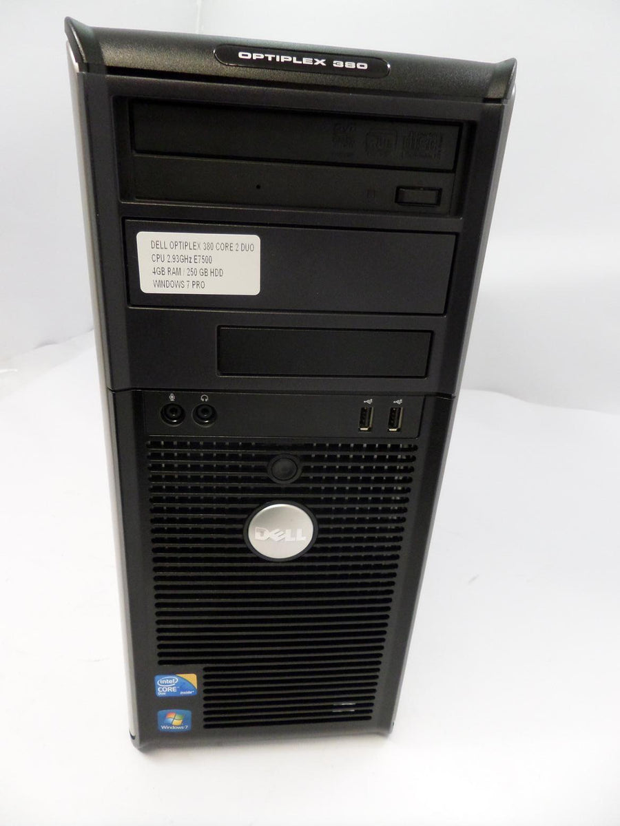 Optiplex 380 - Dell Optiplex 380 Intel Core 2 Duo 2.93GHz 4Gb RAM 250Gb HDD DVD/RW Tower PC - Windows 7 Loaded with Recovery Disk - USED