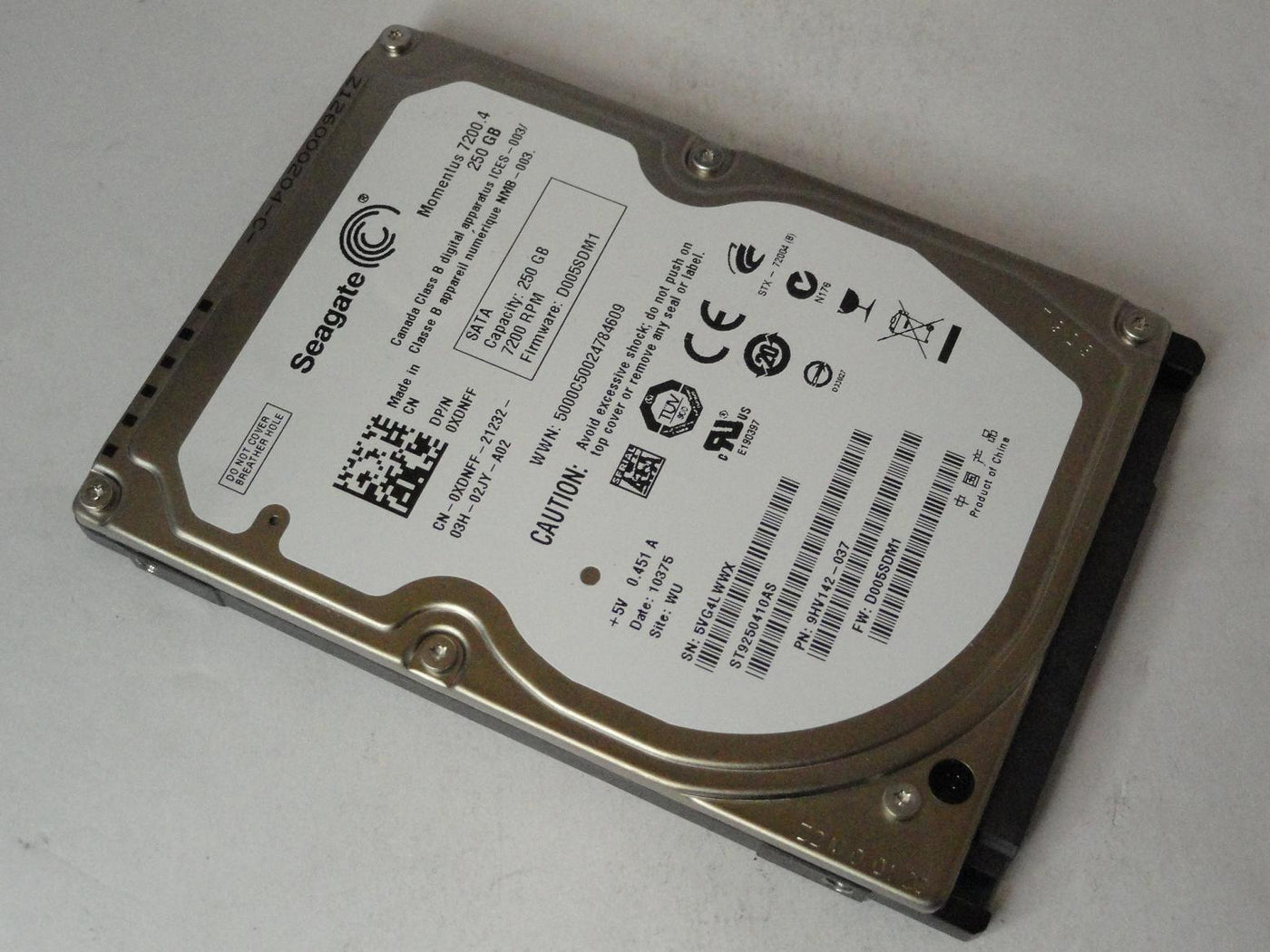 9HV142-037 - Seagate Dell 250GB SATA 7200rpm 2.5in Momentus 7200.4 HDD - Refurbished