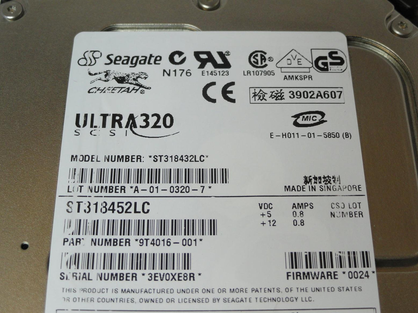 PR23186_9T4016-001_Seagate 18.4Gb SCSI 80 Pin 15Krpm 3.5in HDD - Image3