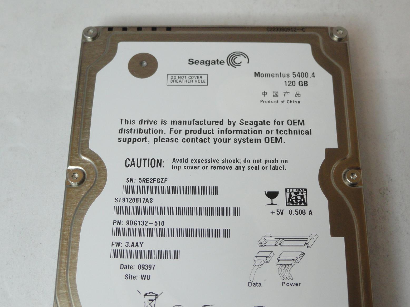 PR23246_9DG132-510_Seagate 120Gb SATA 5400rpm 2.5in HDD - Image3