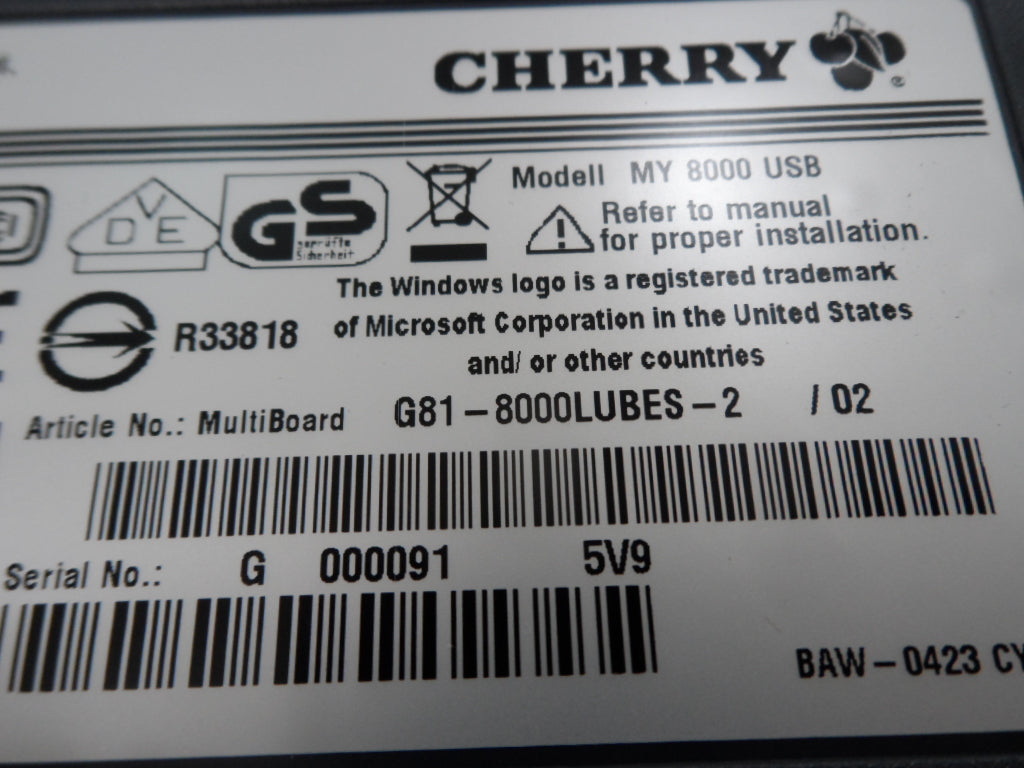 PR23348_G81-8000LUBES-2_Cherry MY 8000 USB ESP Card Reader Keyboard - Image2