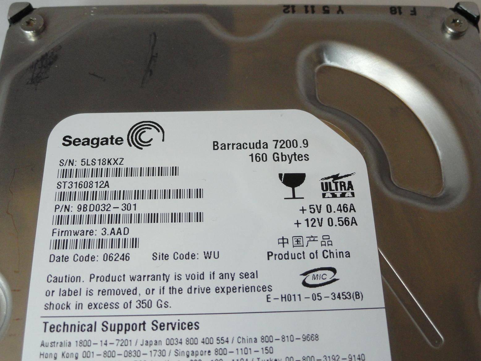 PR24277_9BD032-301_Seagate 160GB IDE 7200rpm 3.5in HDD - Image3