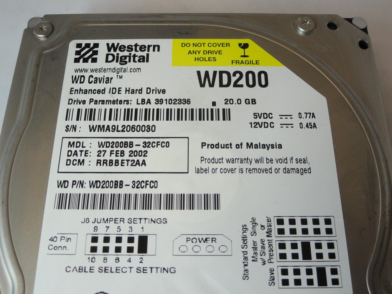PR23422_WD200_Western Digital 20GB IDE 7200rpm 3.5in HDD - Image3