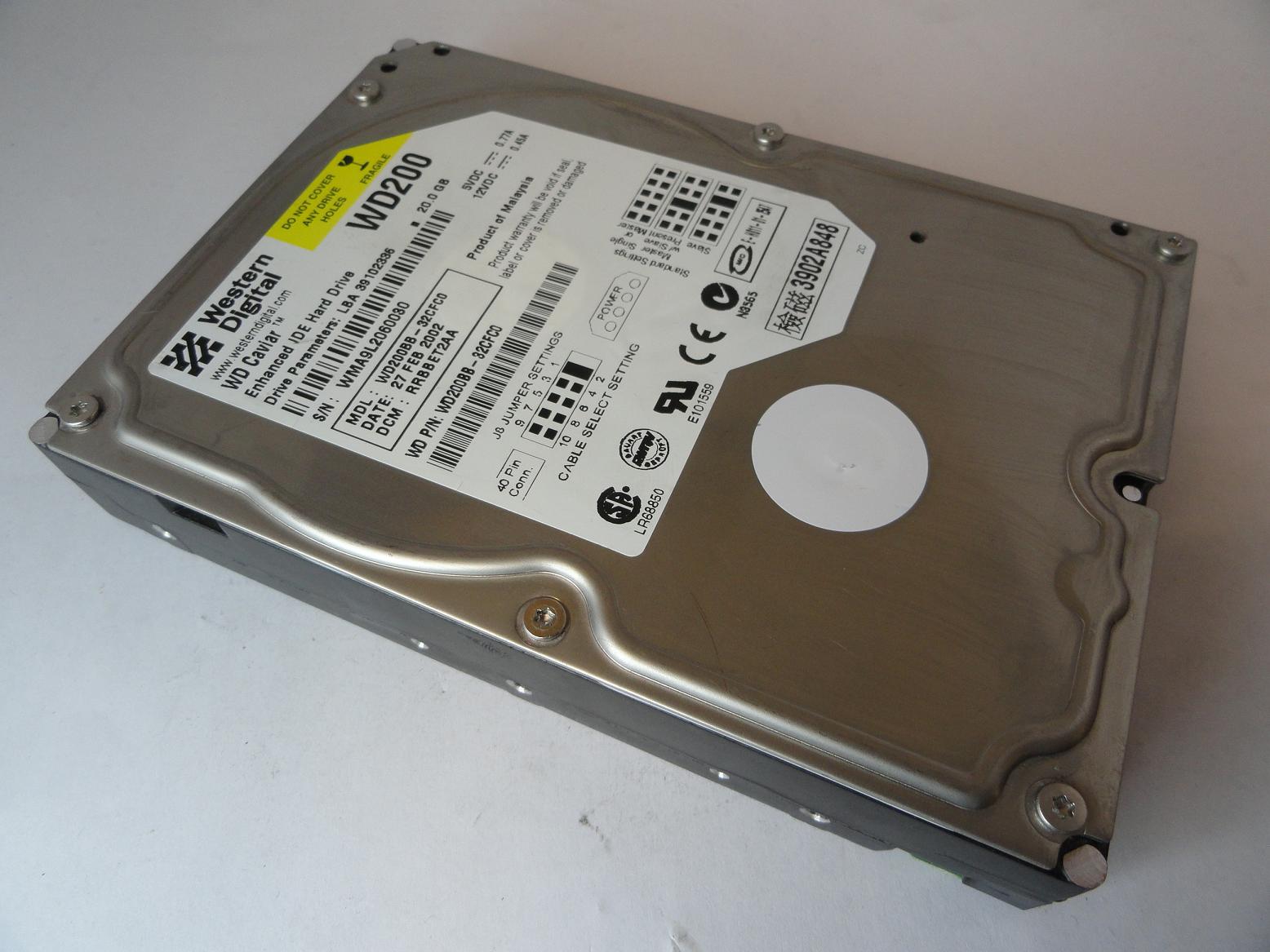 WD200 - Western Digital 20GB IDE 7200rpm 3.5in HDD - USED