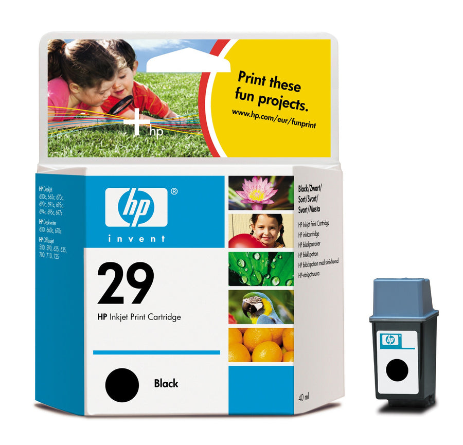 51629AE - HP 29 Black Inkjet Print Cartridge - NEW
