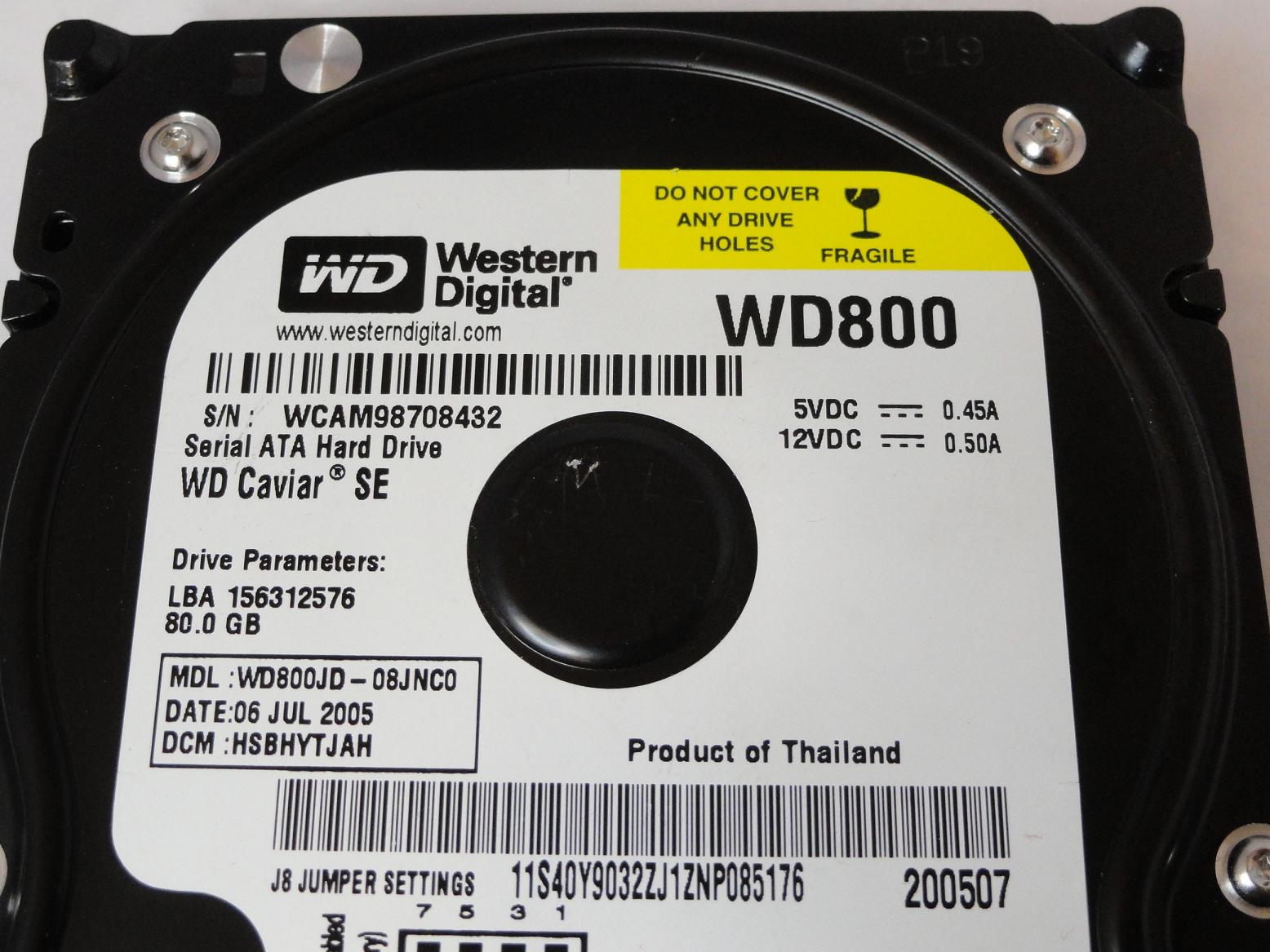 PR24340_WD800_Western Digital 80GB IDE 7200rpm 3.5in HDD - Image3