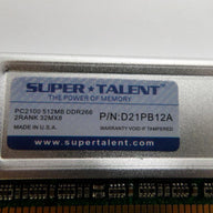 PR23546_D21PB12A_Super Talent 512MB PC2100 DDR-266MHz 184-Pin DIMM - Image2