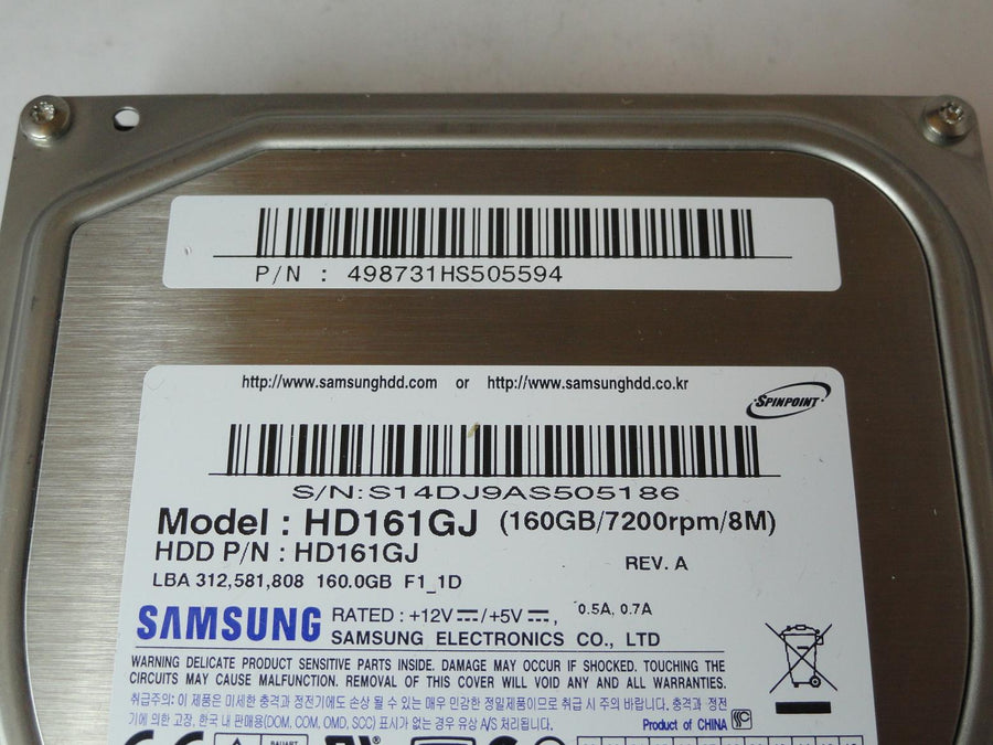 PR23556_HD161GJ_Samsung 160GB SATA 7200rpm 3.5in HDD - Image2