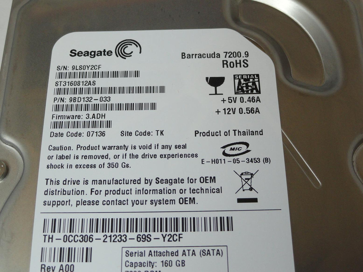 PR23621_9BD132-033_Seagate Dell 160GB SATA 7200rpm 3.5in HDD - Image3