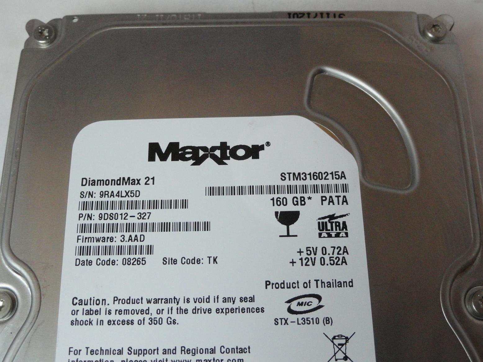 PR23606_9DS012-327_Maxtor 160GB IDE 7200rpm 3.5in HDD - Image3
