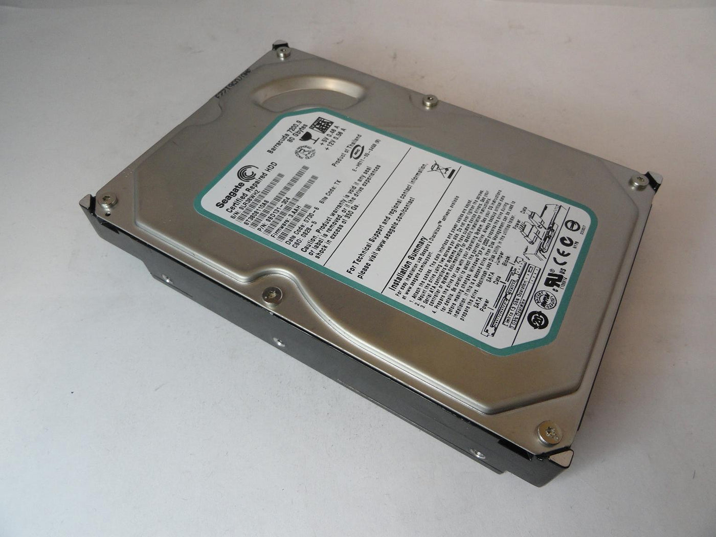 9BD131-304 - Seagate 80GB SATA 7200rpm 3.5in Certified Refurbished Barracuda 7200.9 HDD - Refurbished