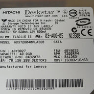 PR23889_0A32073_Hitachi Lenovo 40GB SATA 7200rpm 3.5in HDD - Image2