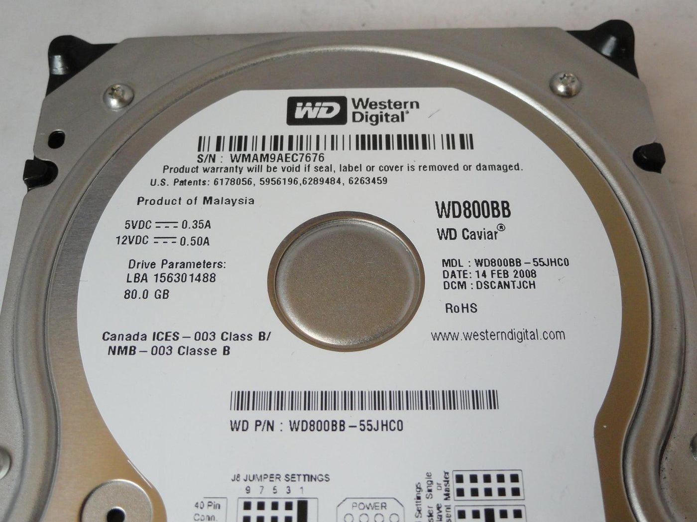 PR24009_WD800BB_Western Digital 80GB IDE 7200rpm 3.5in HDD - Image3