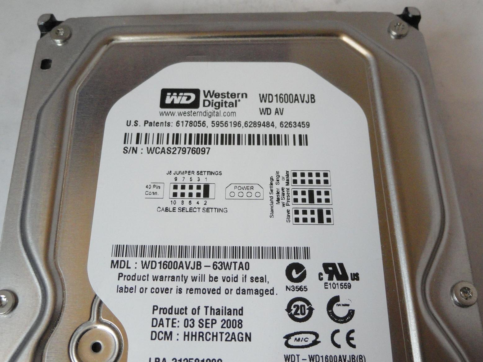 PR24007_WD1600AVJB_Western Digital 160GB IDE 7200rpm 3.5in HDD - Image3