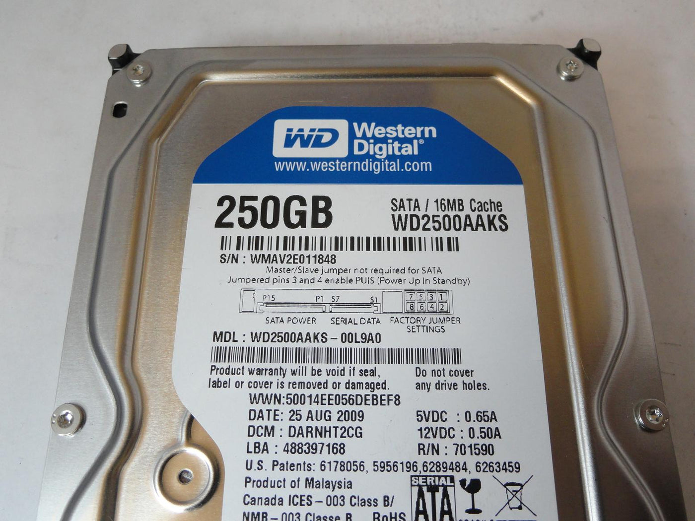 PR24093_WD2500AAKS_Western Digital 250GB SATA 7200rpm 3.5in HDD - Image2