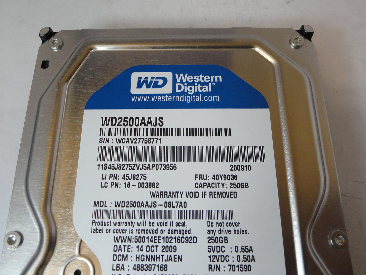 PR24120_WD2500AAJS_WD Lenovo 250GB SATA 7200rpm 3.5in HDD - Image3