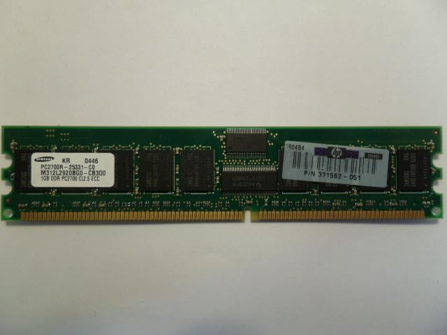 M312L2920BG0-CB3Q0 - Samsung 1GB 184p PC2700 CL2.5 18c 128x4 Registered ECC DDR DIMM - Refurbished