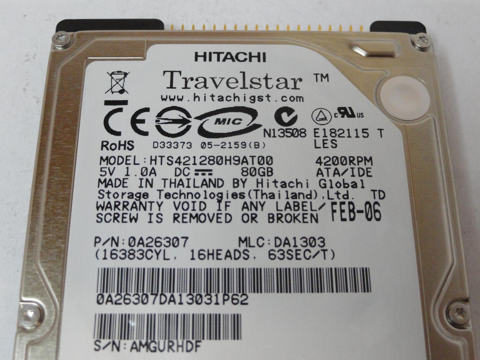 PR23959_0A26307_Hitachi 80GB IDE 4200rpm 2.5in HDD - Image3