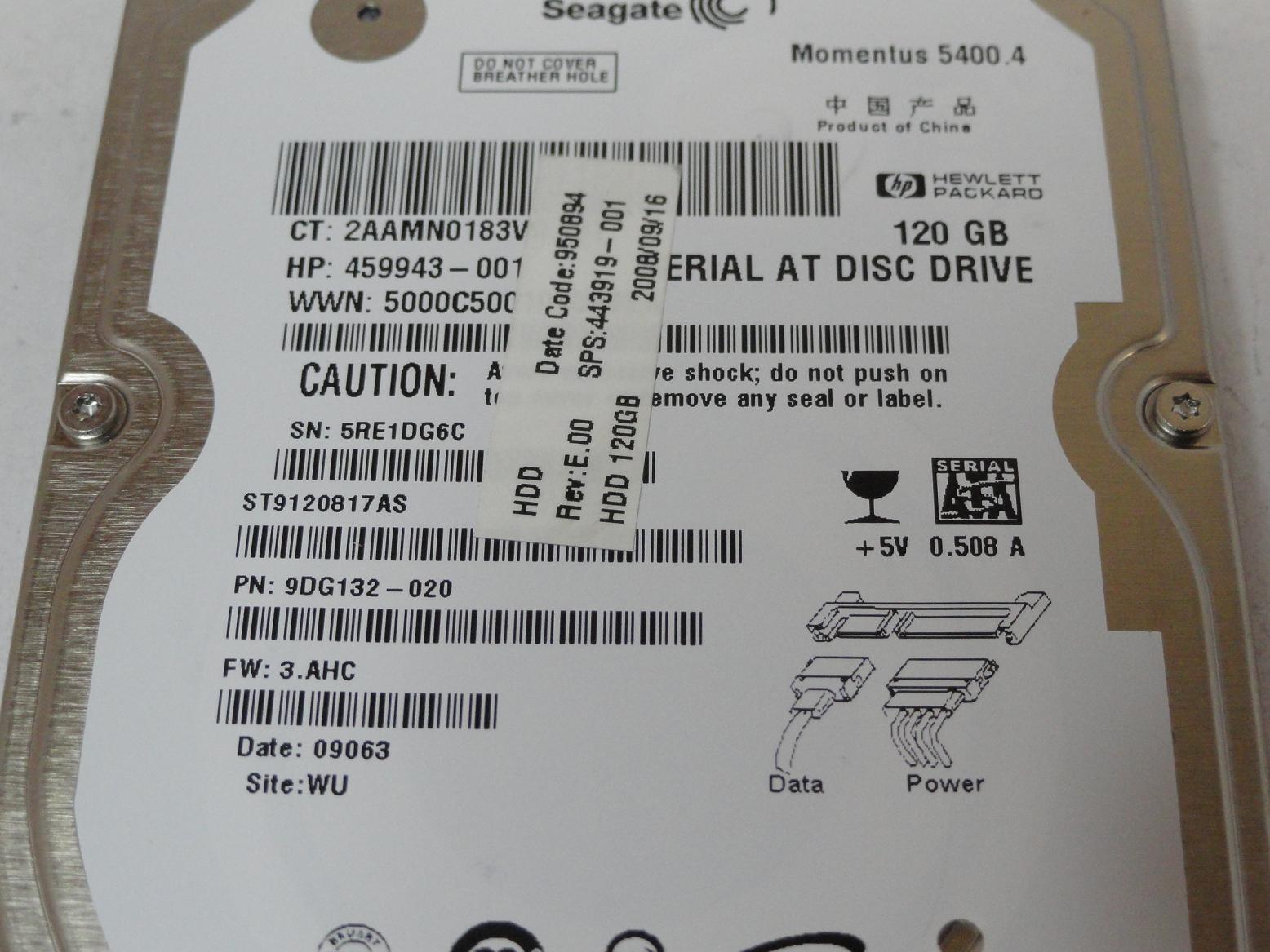 PR23998_9DG132-020_Seagate HP 120GB SATA 5400rpm 2.5in HDD - Image3