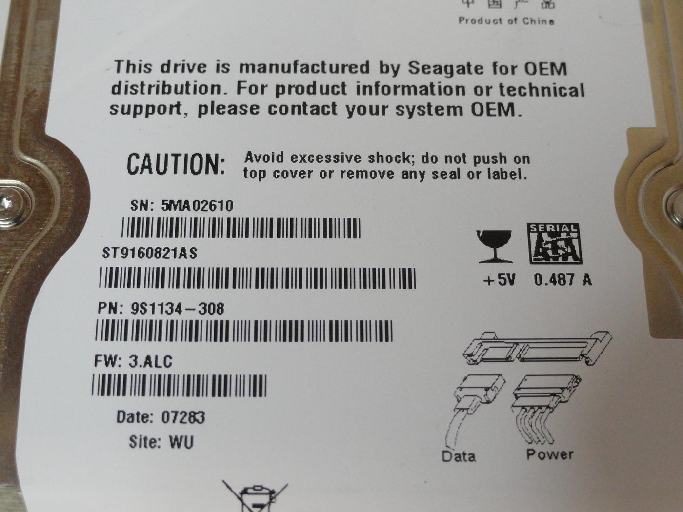 PR23999_9S1134-308_Seagate 160GB SATA 5400rpm 2.5in HDD - Image3