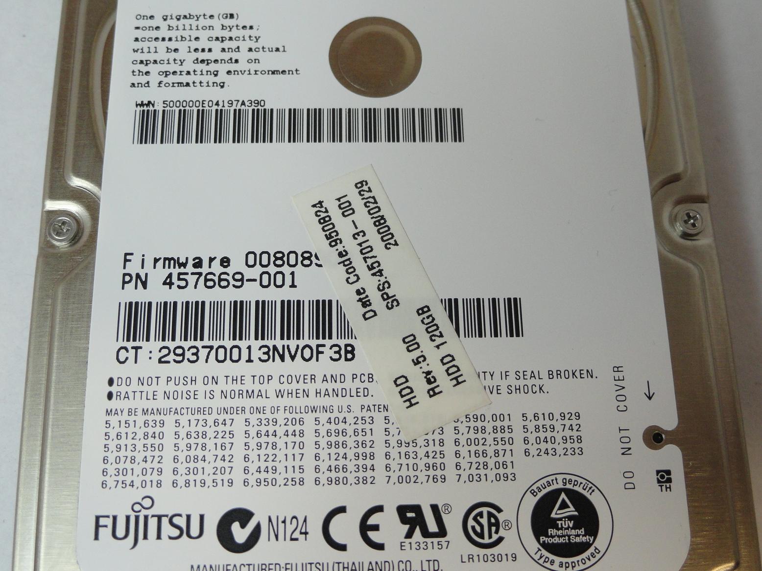 PR24038_CA06889-B30500C1_Fujitsu HP 120GB SATA 5400rpm 2.5in HDD - Image3