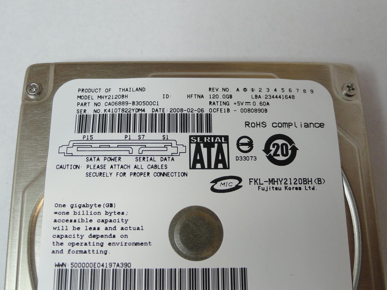 PR24038_CA06889-B30500C1_Fujitsu HP 120GB SATA 5400rpm 2.5in HDD - Image4