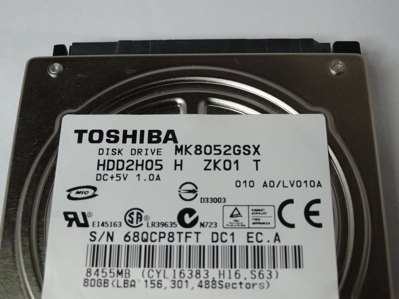 PR24084_HDD2H05_Toshiba 80GB SATA 5400rpm 2.5in HDD - Image3