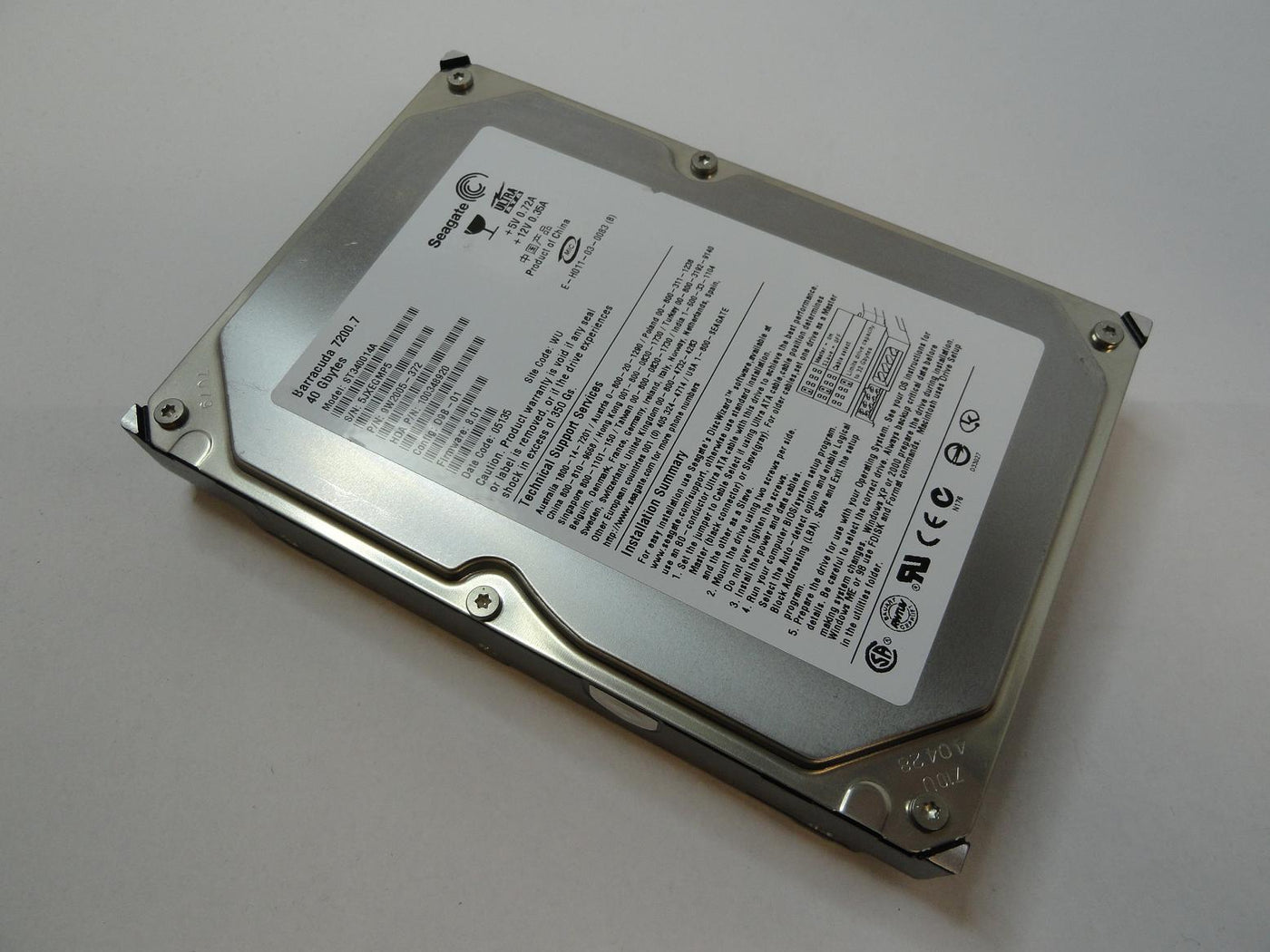 9W2005-372 - Seagate 40GB IDE 7200rpm 3.5in HDD - Refurbished