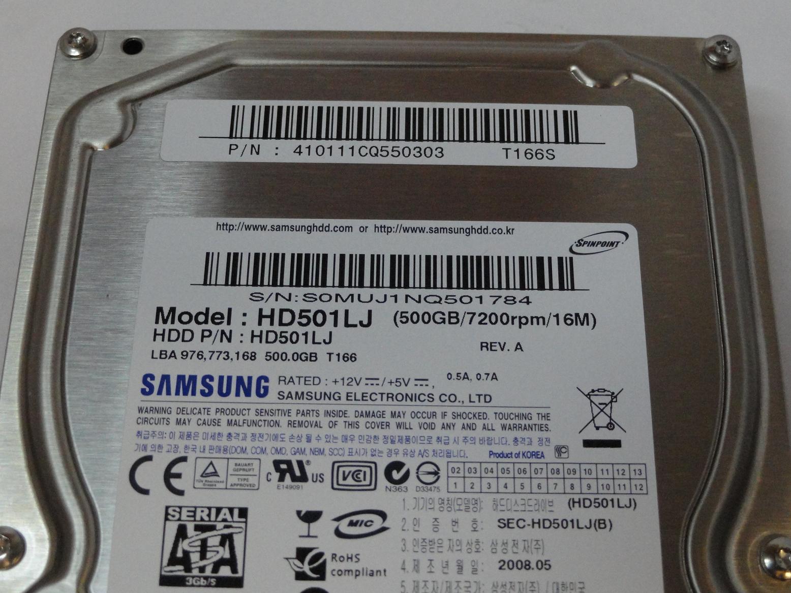 PR24151_HD501LJ_Samsung 500GB SATA 7200rpm 3.5in HDD - Image3