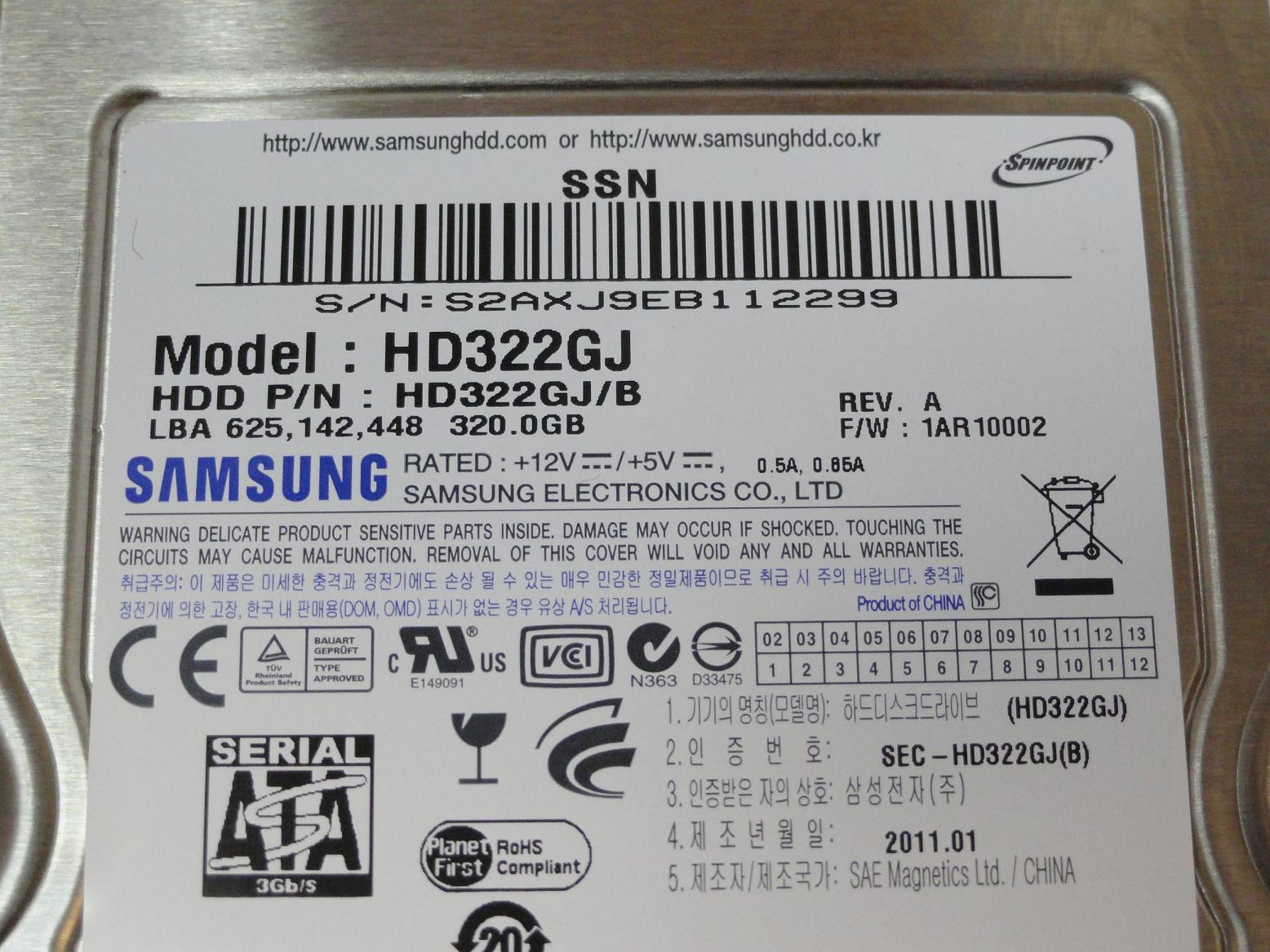 PR24154_HD322GJ/B_Samsung HP 320GB SATA 7200rpm 3.5in HDD - Image4