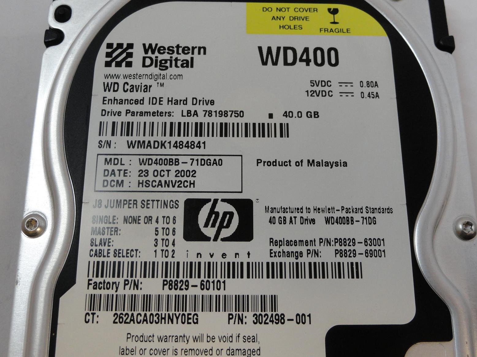 PR24199_WD400BB-71DG_Western Digital HP 40GB IDE 7200rpm 3.5in HDD - Image3