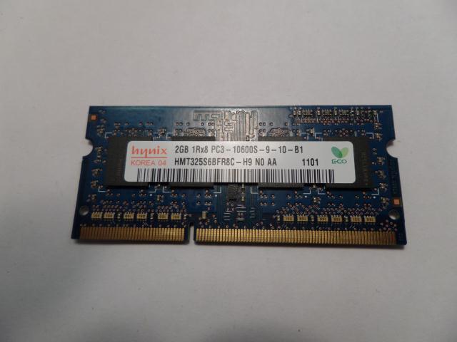 HMT325S6BFR8C-H9 N0 - Hynix 2GB 204p PC3-10600 CL9 8c 256x8 DDR3-1333 1Rx8 1.5V SODIMM - Refurbished