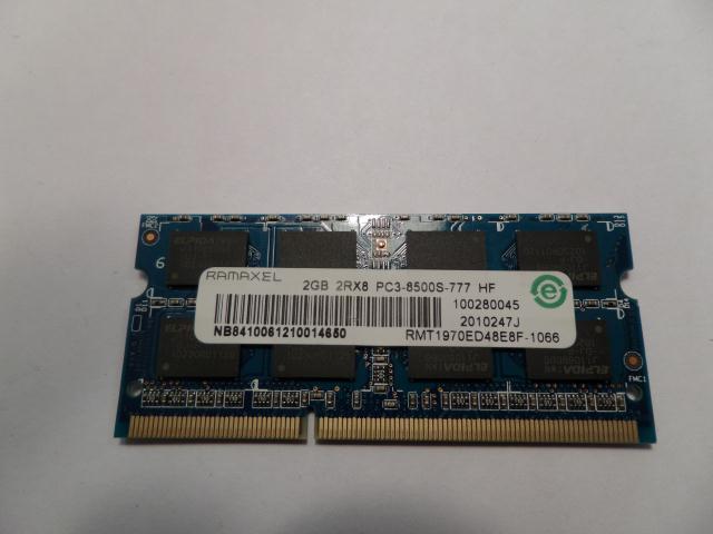 RMT1970ED48E8F-1066 - Ramaxel 2GB 204p PC3-8500 CL7 16c 128x8 DDR3-1066 2Rx8 1.5V SODIMM - Refurbished