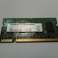 SMD-N1G46H2P-8G - SanMax 1GB 200p PC2-6400 CL6 8c 64x16 DDR2-800 2Rx16 1.8V SODIMM - Refurbished