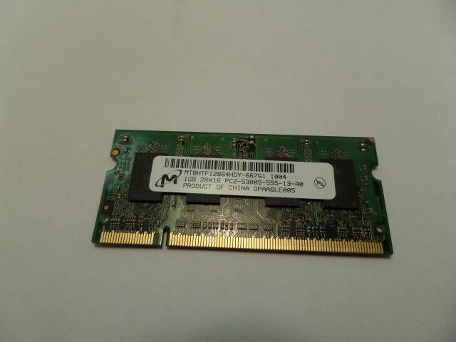 MT8HTF12864HDY-667G1 - Micron 1GB 200p PC2-5300 CL5 8c 64x16 DDR2-667 2Rx16 1.8V SODIMM - Refurbished
