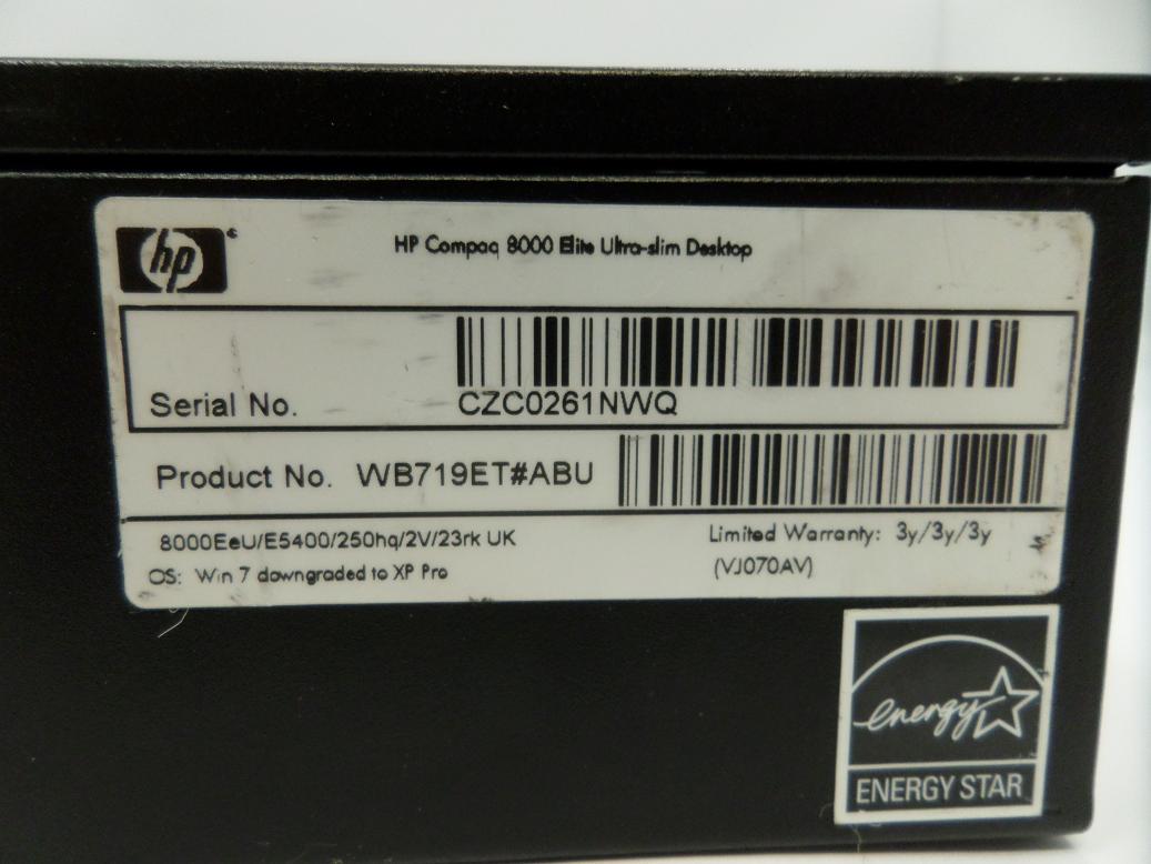 PR24262_WB719ET#ABU_HP Compaq 8000 Elite 2.7Ghz 4Gb RAM No HDD USDT - Image5