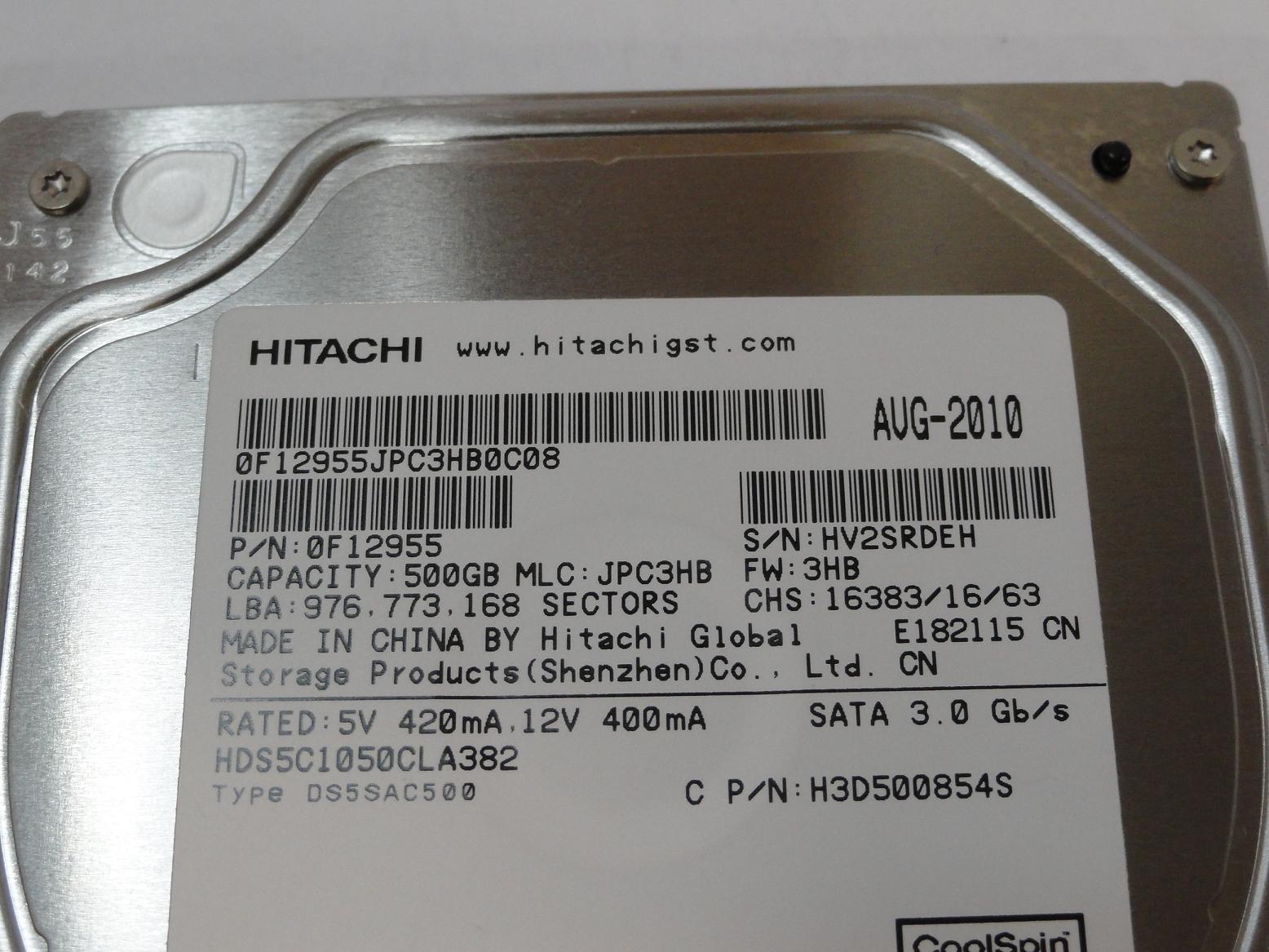 PR24310_0F12955_Hitachi 500GB SATA 5400rpm 3.5in HDD - Image3