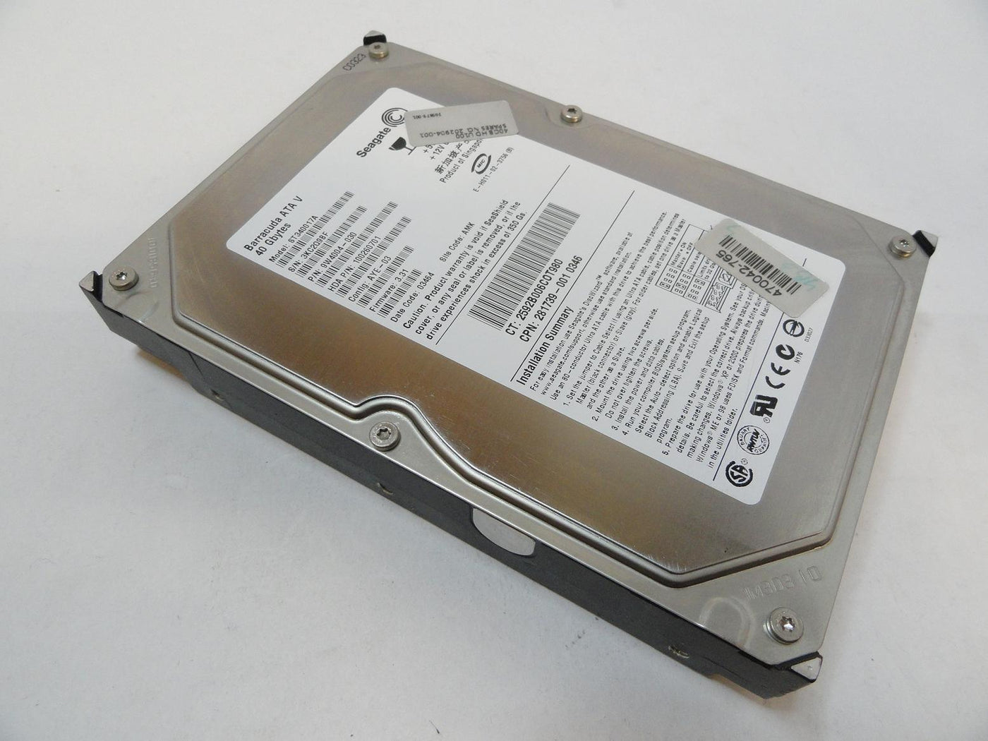 9W4004-030 - Seagate Compaq 40GB IDE 7200rpm 3.5in HDD - Refurbished