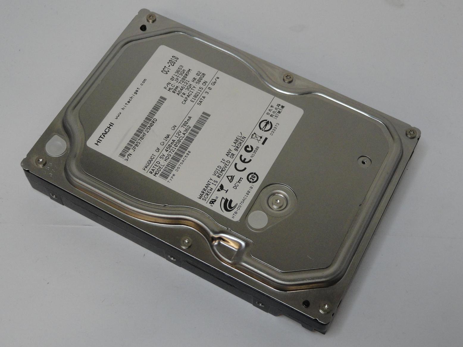 0F13653 - Hitachi 500GB SATA 7200rpm 3.5in HDD - USED