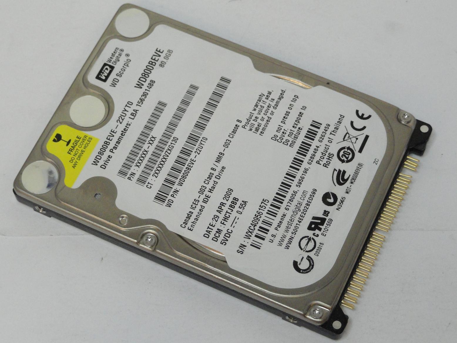 WD800BEVE-22UYT0 - Western Digital HP 40GB IDE 5400rpm 3.5in HDD - Refurbished