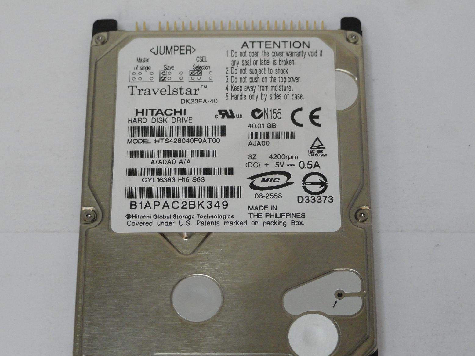PR24612_DK23FA-40_Hitachi 20GB IDE 4200rpm 2.5in HDD - Image3