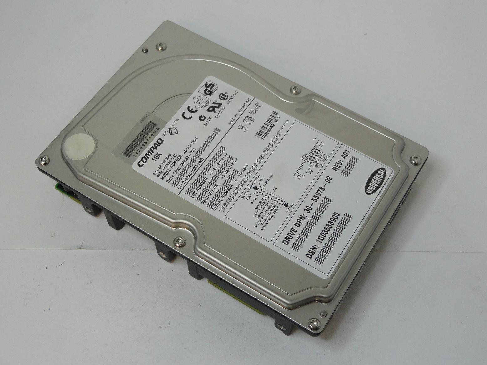 9J8006-070 - Seagate Compaq 9.1GB SCSI 80 Pin 10Krpm 3.5in HDD - Refurbished