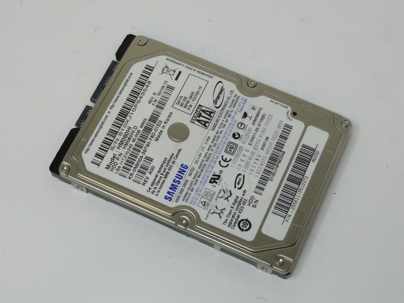 HM060HI/D - Samsung Dell 60GB SATA 5400rpm 2.5in HDD - Refurbished