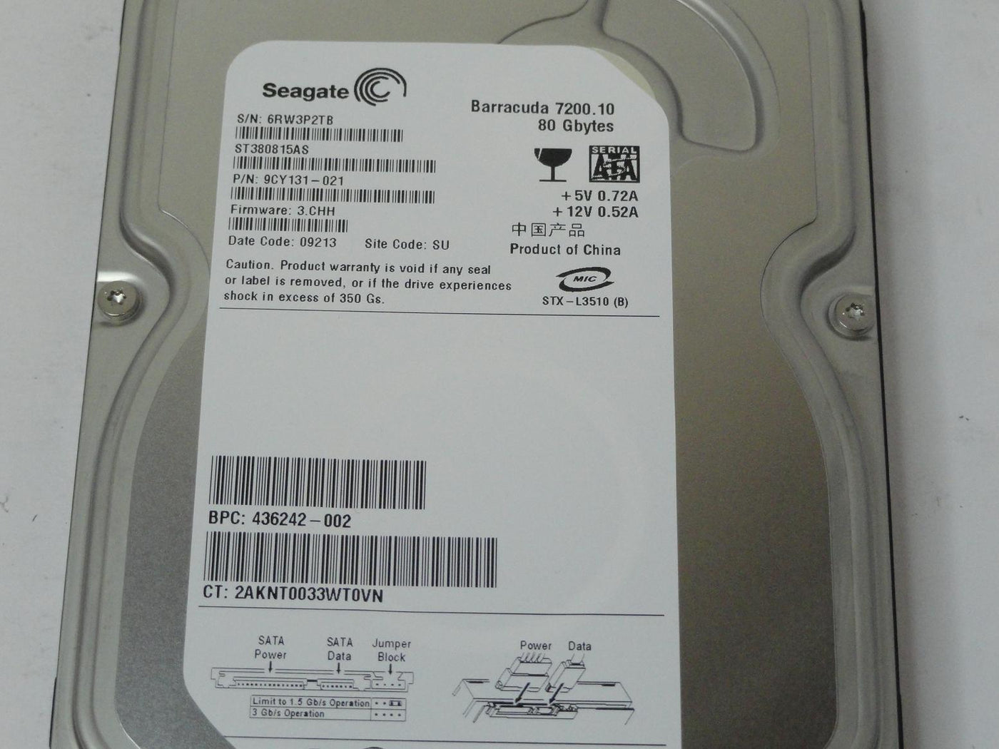 PR24754_9CY131-021_Seagate HP 80GB SATA 7200rpm 3.5in HDD - Image3