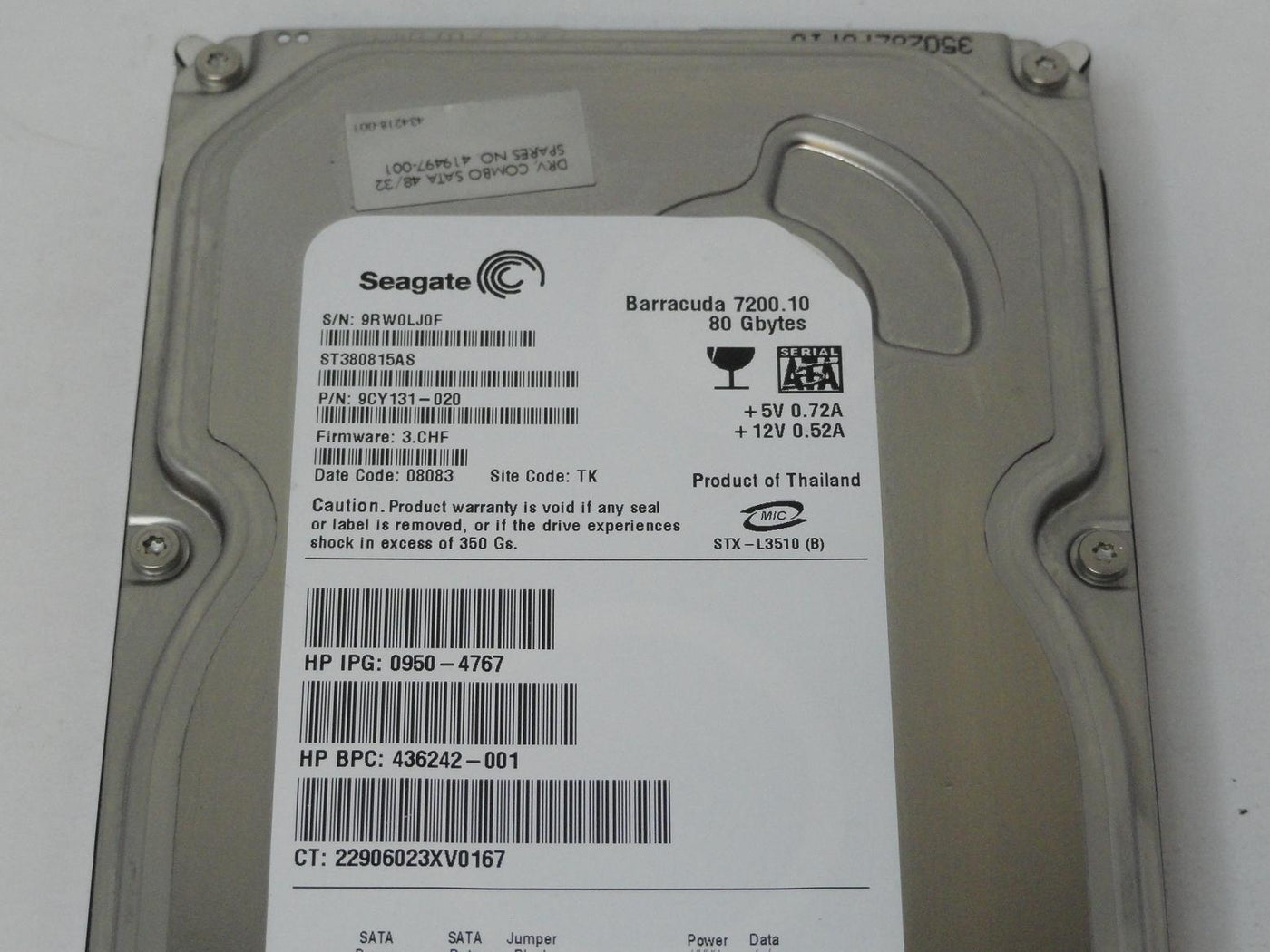 PR25073_9CY131-020_Seagate HP 80GB SATA 7200rpm 3.5in HDD - Image3