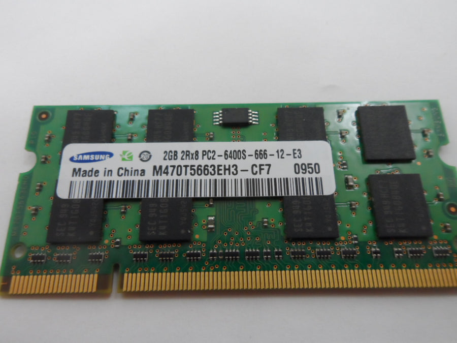 M470T5663EH3-CF7 - Samsung HP 2GB 200p PC2-6400 CL6 16c 128x8 DDR2-800 2Rx8 1.8V SODIMM - Refurbished