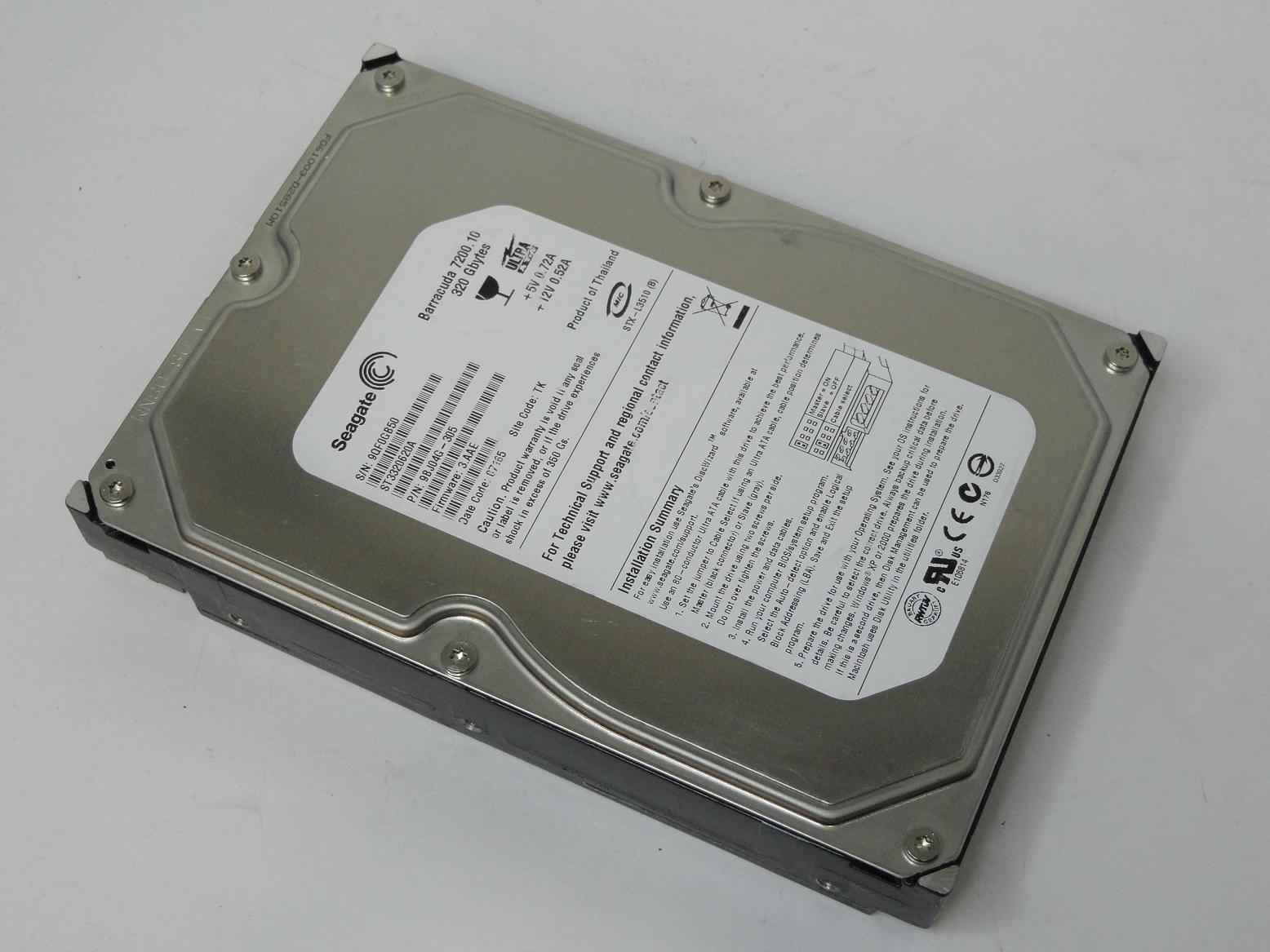 9BJ04G-305 - Seagate Barracuda 7200.10 320GB IDE 7200rpm 3.5in HDD - Refurbished