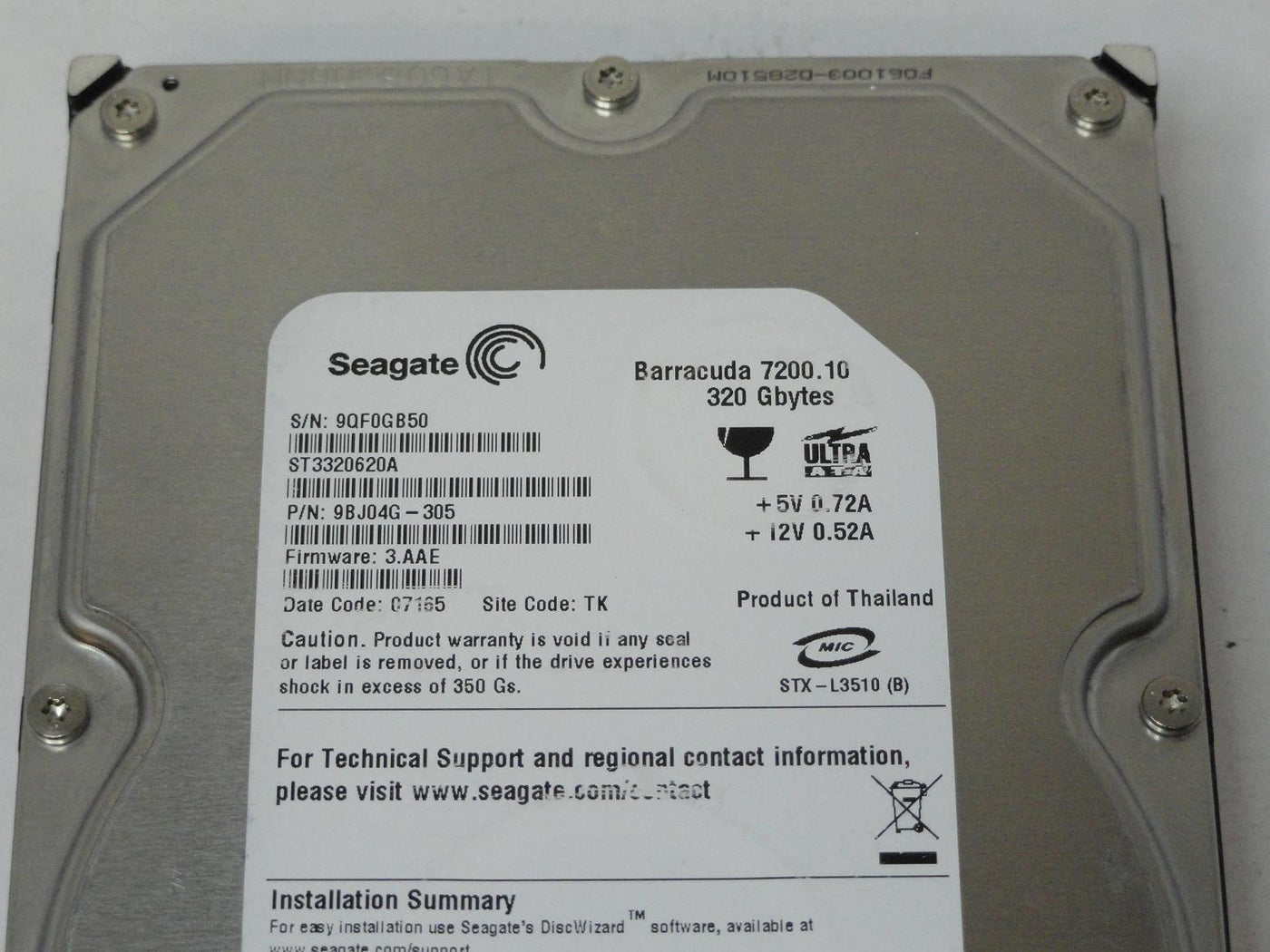PR24899_9BJ04G-305_Seagate 320GB IDE 7200rpm 3.5in HDD - Image3