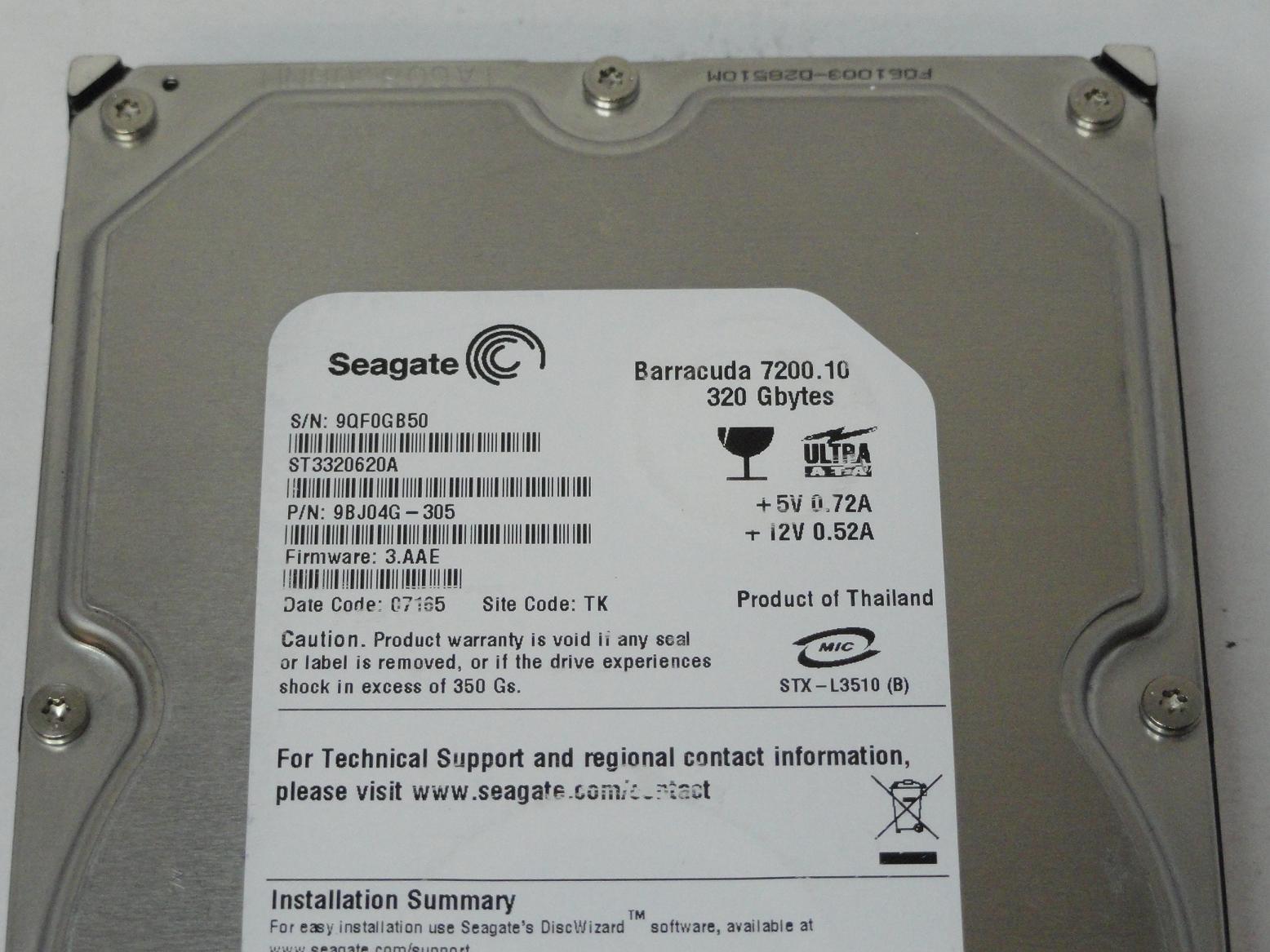 PR24899_9BJ04G-305_Seagate 320GB IDE 7200rpm 3.5in HDD - Image3