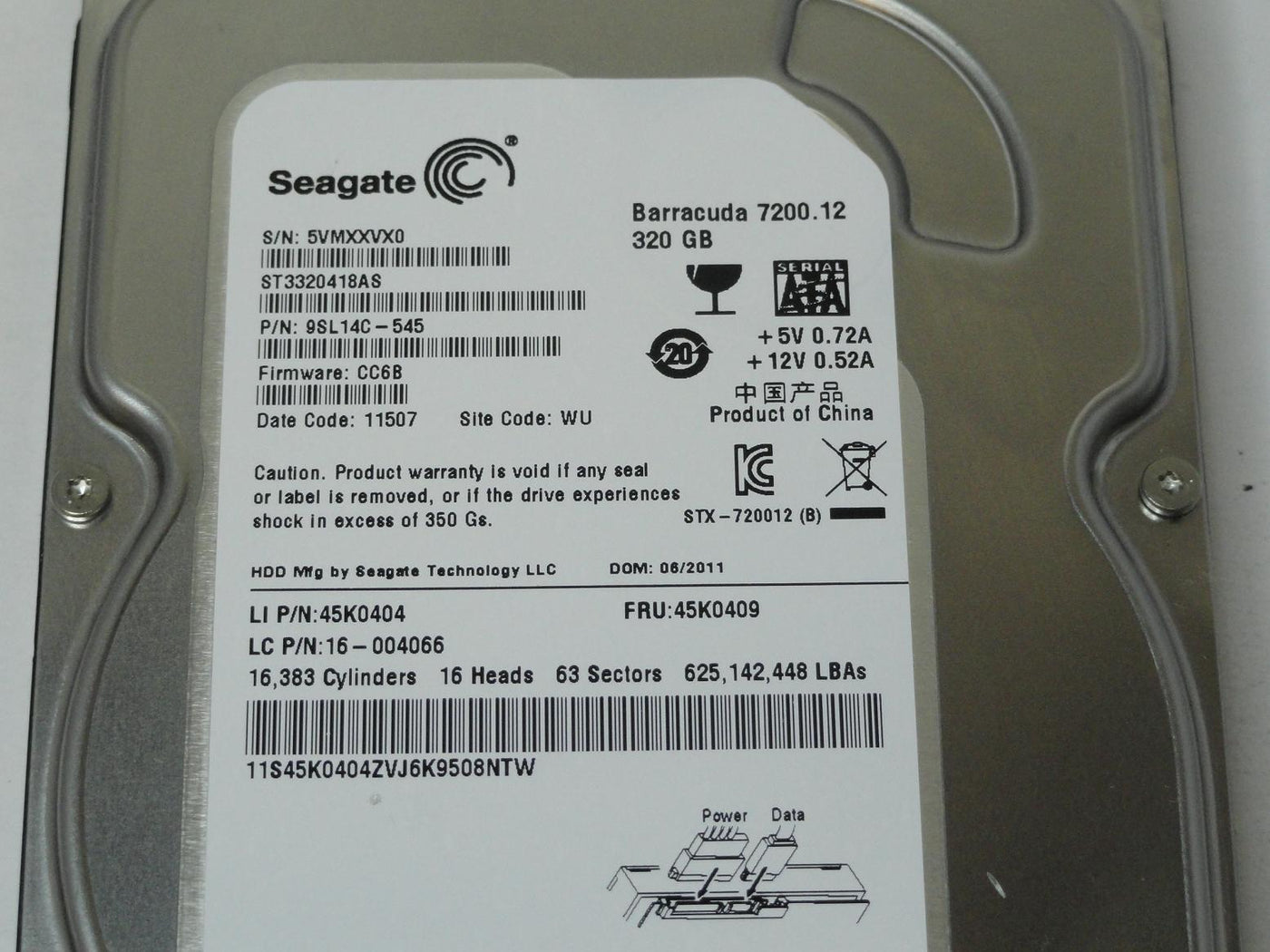 PR25107_9SL14C-545_Seagate Lenovo 320GB SATA 7200rpm 3.5in HDD - Image3